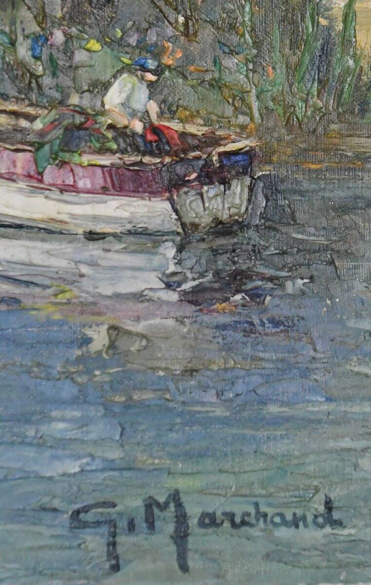 G. MARCHAND (20th century) Oil on canvas "Mediterranean Landscape"