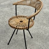 Vintage rattan chair Rohe Noordwolde Netherlands 1960s design