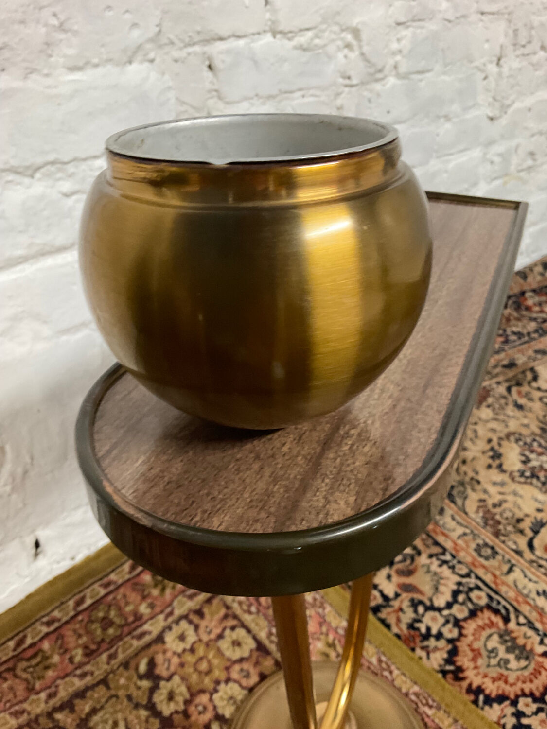 Standing ashtray with shelf from the 60s and 70s