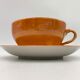 Two old tea cups in fine porcelain with iridescent cover, China, signed - XXth