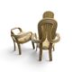 Pair of 1970s Italian design armchairs, made of bent bamboo.