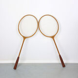 Vintage Wooden DDR Badminton Rackets, set of 2