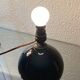 Black opaline glass globe lamp