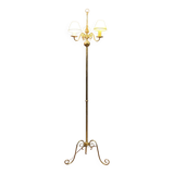Lucien Gau: grand lampadaire néo classique à patine vieil or vers 1960-1970