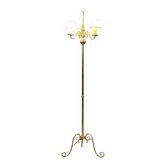 Lucien Gau: grand lampadaire néo classique à patine vieil or vers 1960-1970
