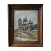 Tableau huile représentant Notre Dame de Paris
