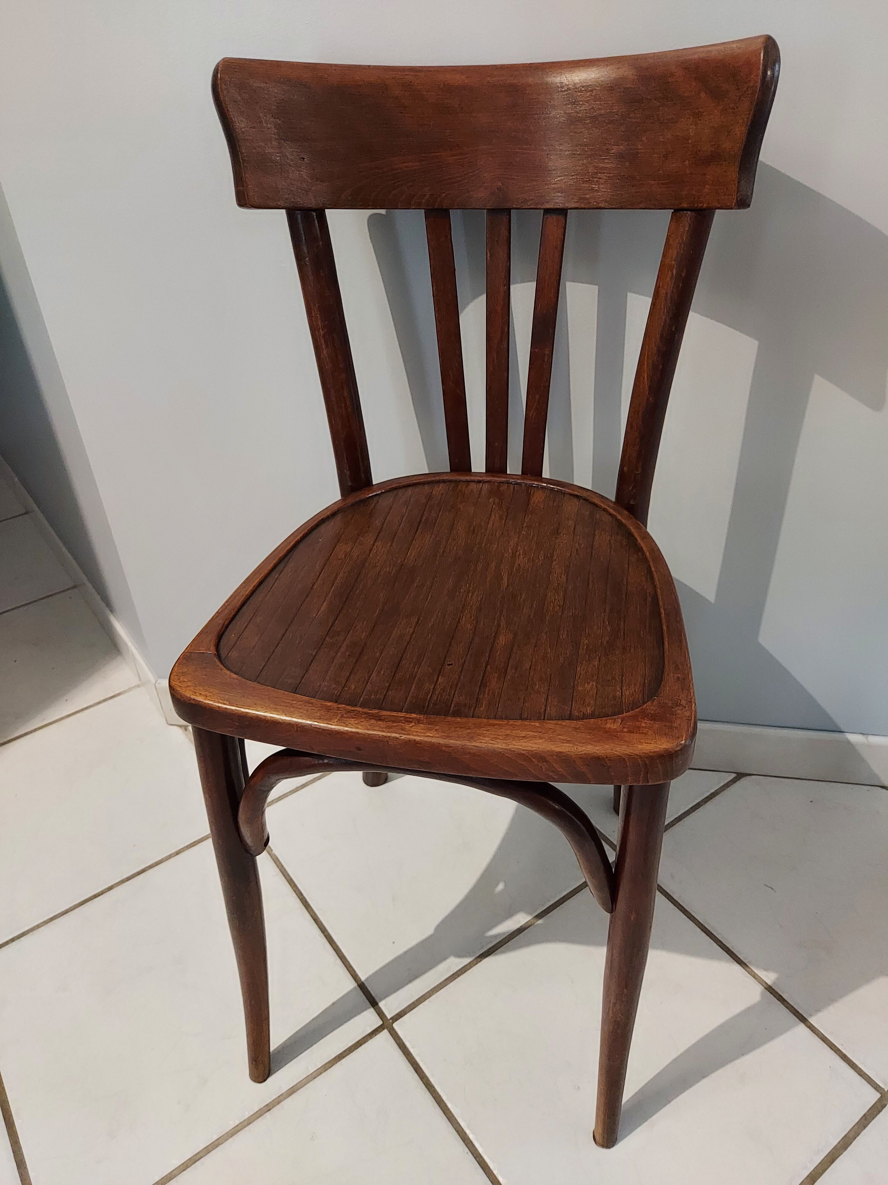Suite of 6 baumann vintage bistrot chairs 1960s