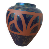 Hand-turned stoneware vase – Iridescent glaze