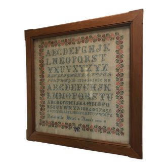 Tableau broderie encadrée 1920