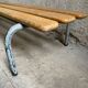 Vintage kindergarten bench wood & metal lacquered