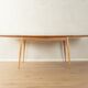 Classic extendable dining table from the 1950s, solid ash wood, new cream white Resopal top
