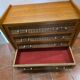 Vintage rattan and oak chest of drawers from the 60s