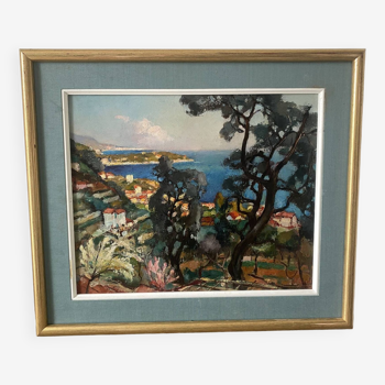 Landscape of the French Riviera signed Dubois