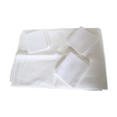 Nappe rectangulaire en coton damassée et ses 11 serviettes, monogramme PG, vintage