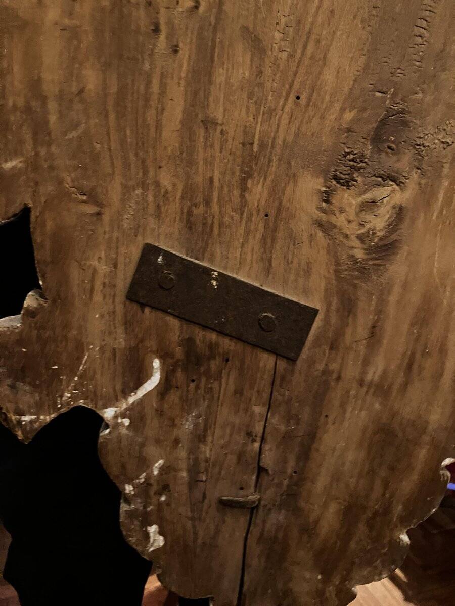 18th Century Rococo Venetian Polychrome and Mecca Lacquered Wooden Wall Sconces with Iron Arms, Set of 2