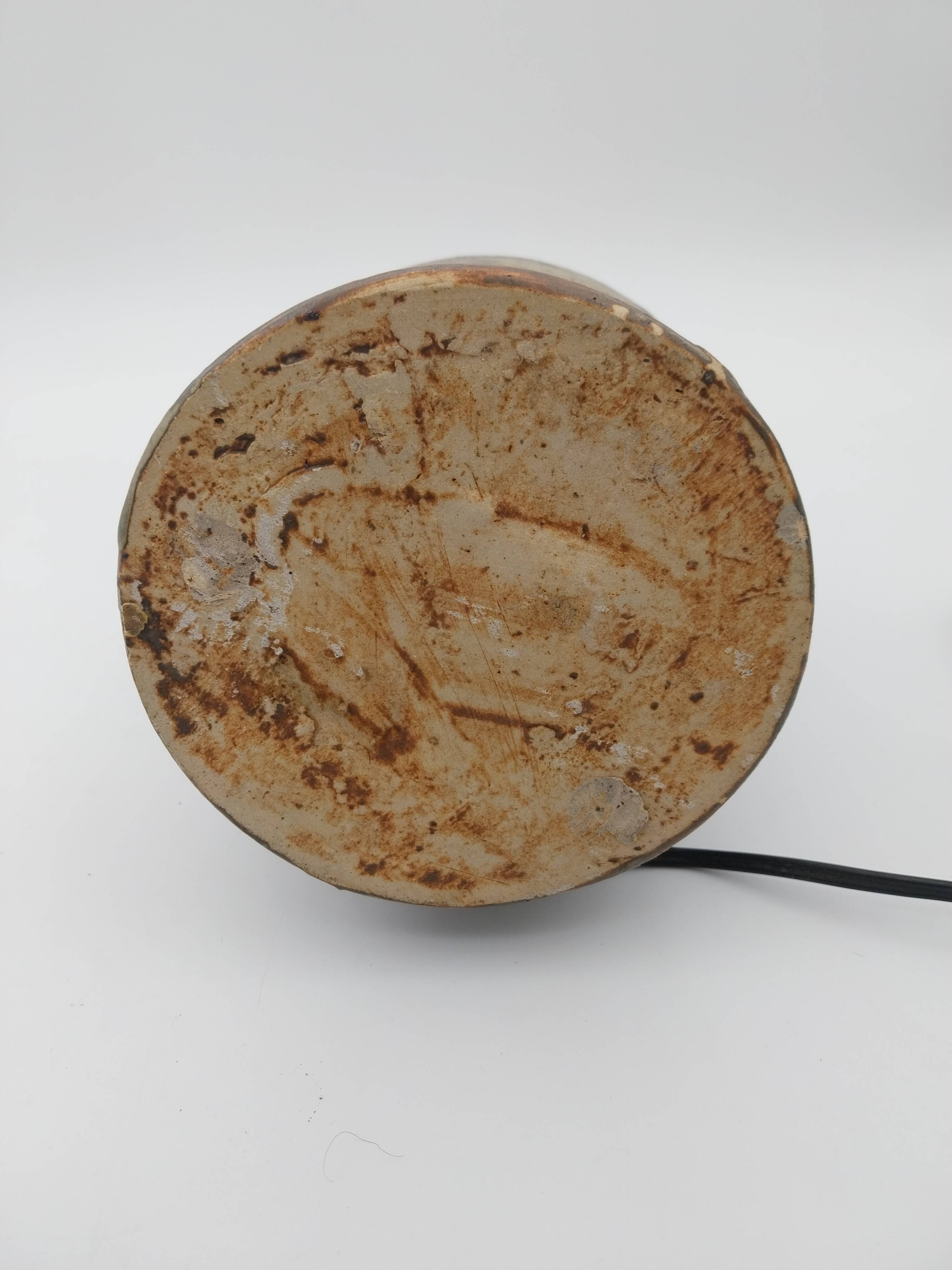 Vintage chamotte earthenware lamp unsigned