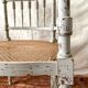 Fauteuil coin de cheminée XIXe , bois et cannage