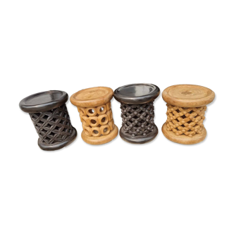 Set of 4 Traditional African Stools