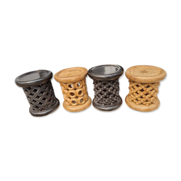 Set of 4 Traditional African Stools