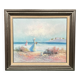 J. Miller. "Riverside Walk." Oil on canvas. Impressionism.