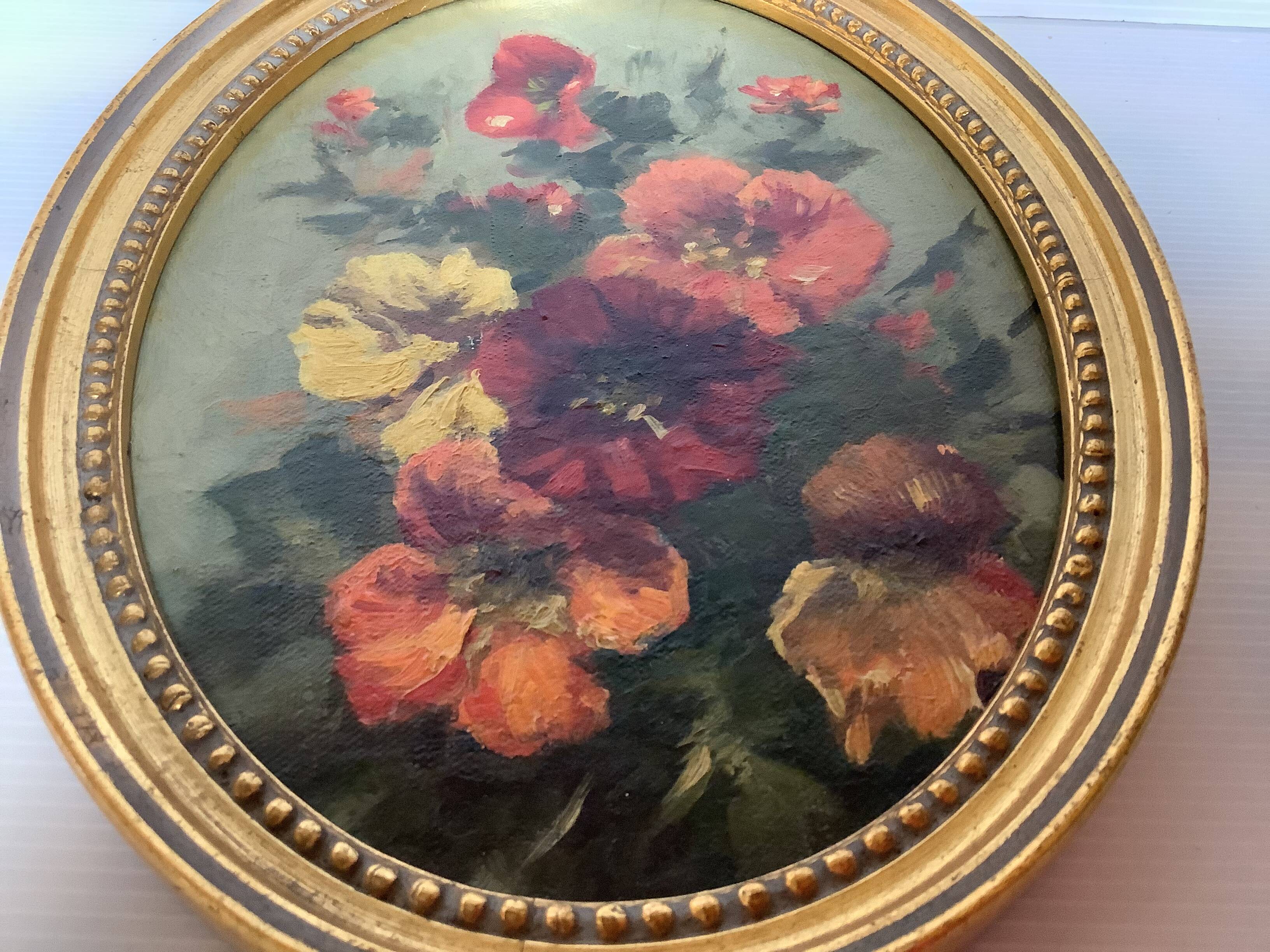 Pair of flower paintings Émile Wilkin