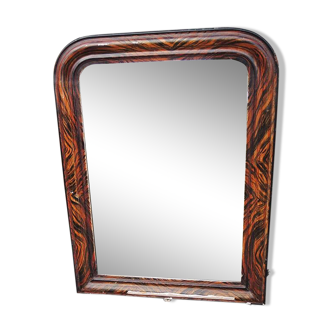 Antique Louis Philippe Mirror with Faux Macassar Frame