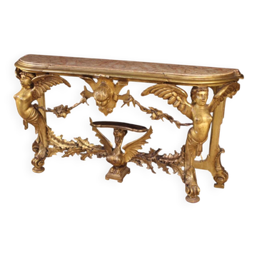 Console italienne dorée du 20e siècle