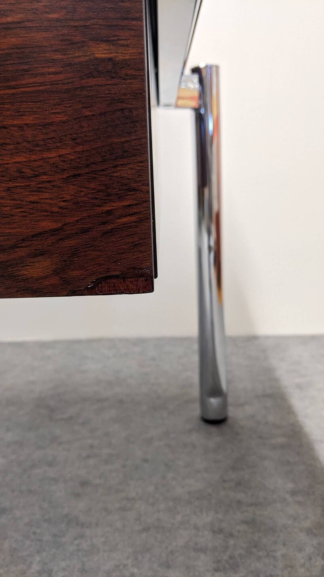 Modernist rosewood pedestal desk, Italy circa 1970