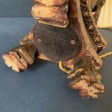 Antique lamp in gilded carved wood, tripod, Napoleon III, 19th century