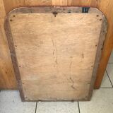 Ancien miroir Louis Philippe bois & plâtre rang de perles + frises vintage