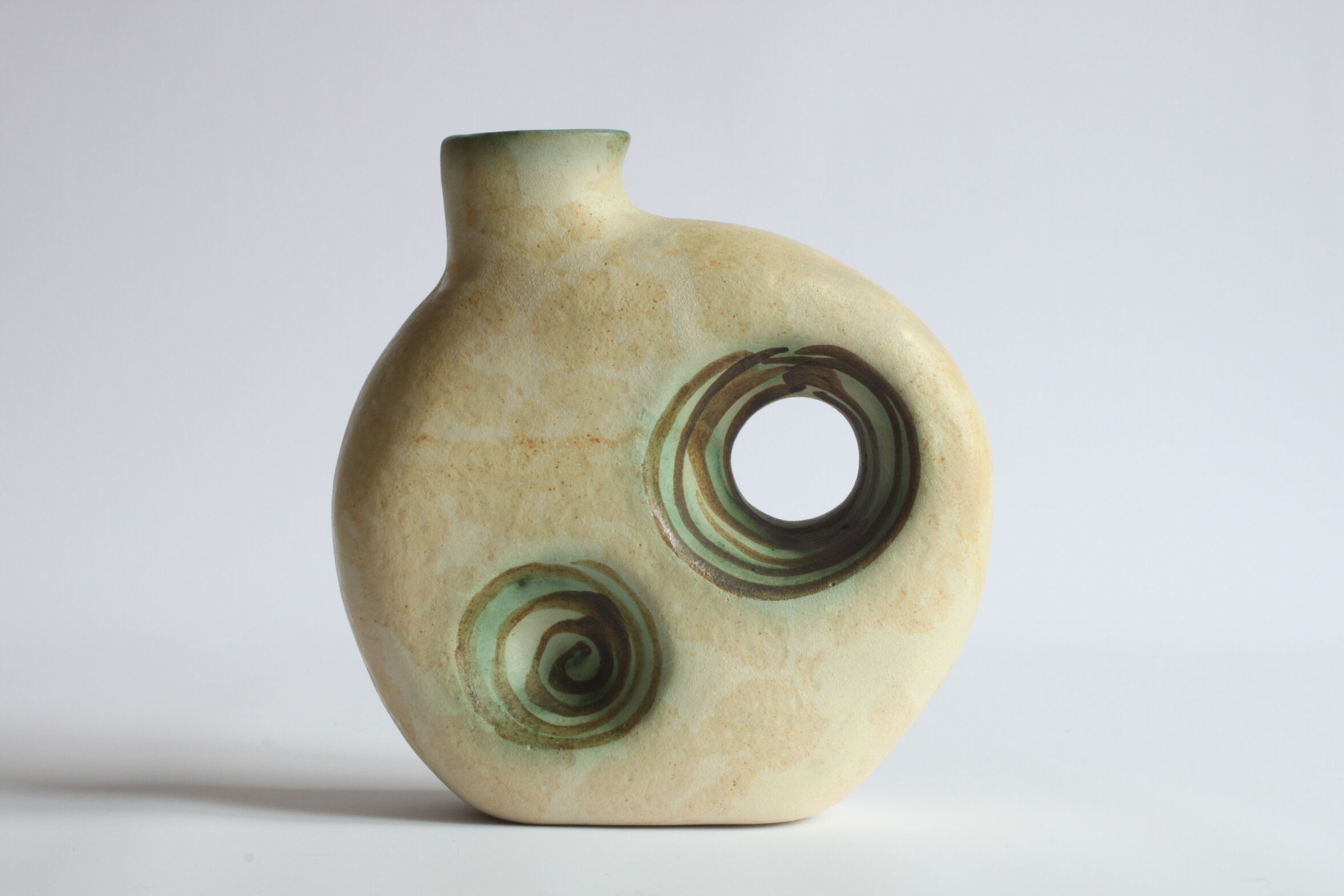 Space Age Ceramic Vase with Openings by Nikos Dazelidis, Athens, 1960s