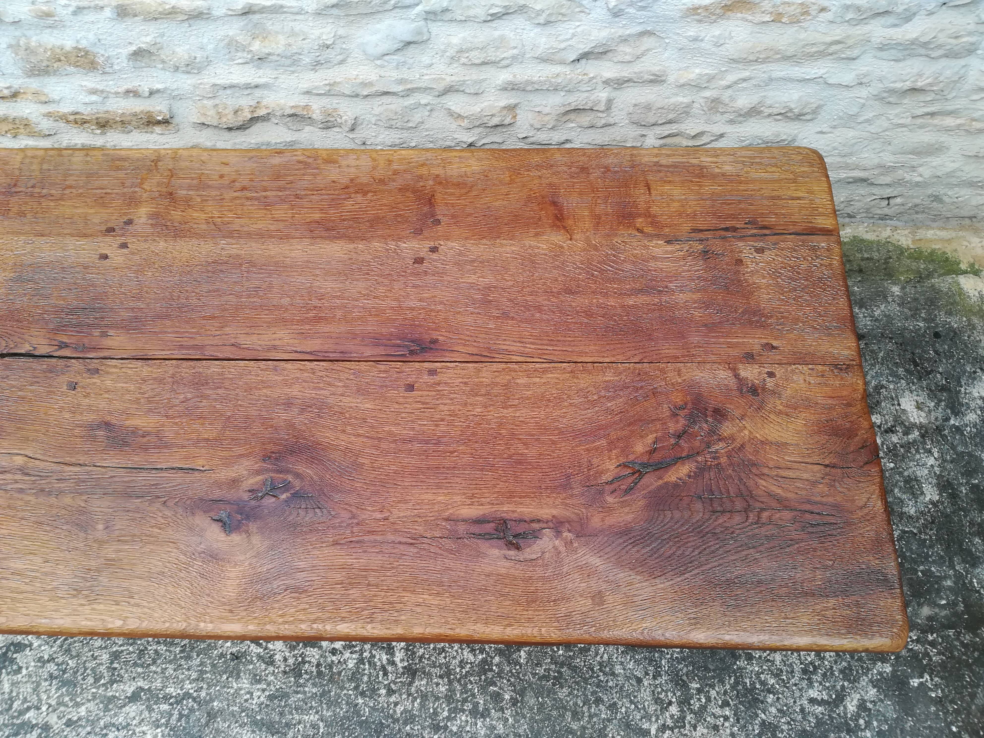 Solid oak farmhouse table