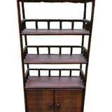 Vintage rattan and bamboo shelf