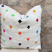 Handmade Berber wool Kilim cushion: Moroccan floor cushion