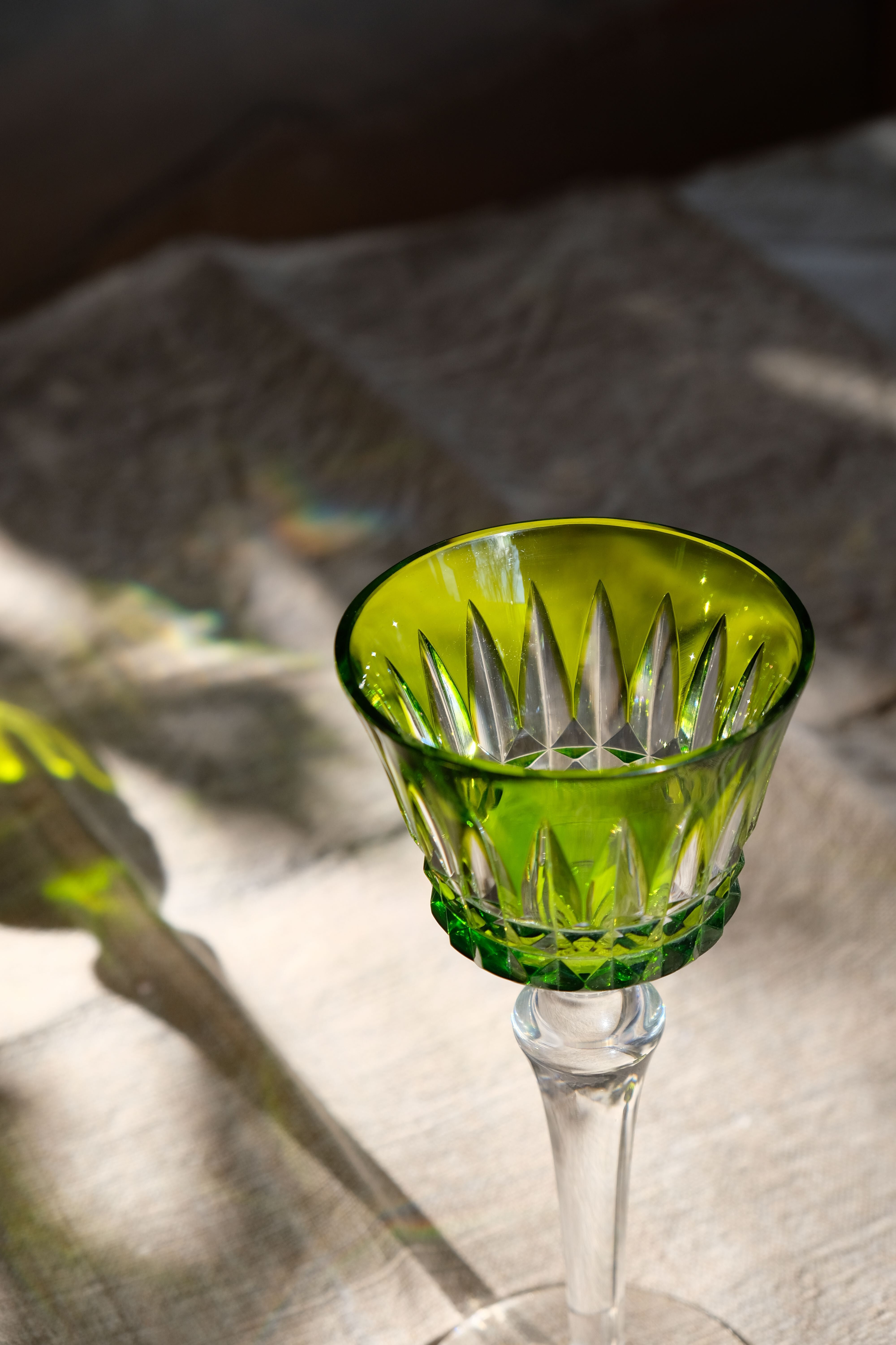 6 Baccarat glasses Piccadilly Model in colored crystal