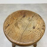 Brutalist tripod stool solid wood