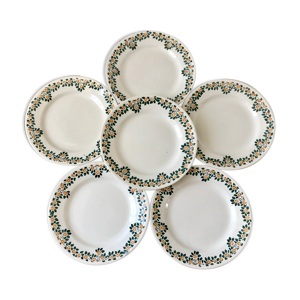 Lot de 6 assiettes plates faïencerie