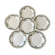 Set of 6 flat plates earthenware New Givors model "RIta" 30s