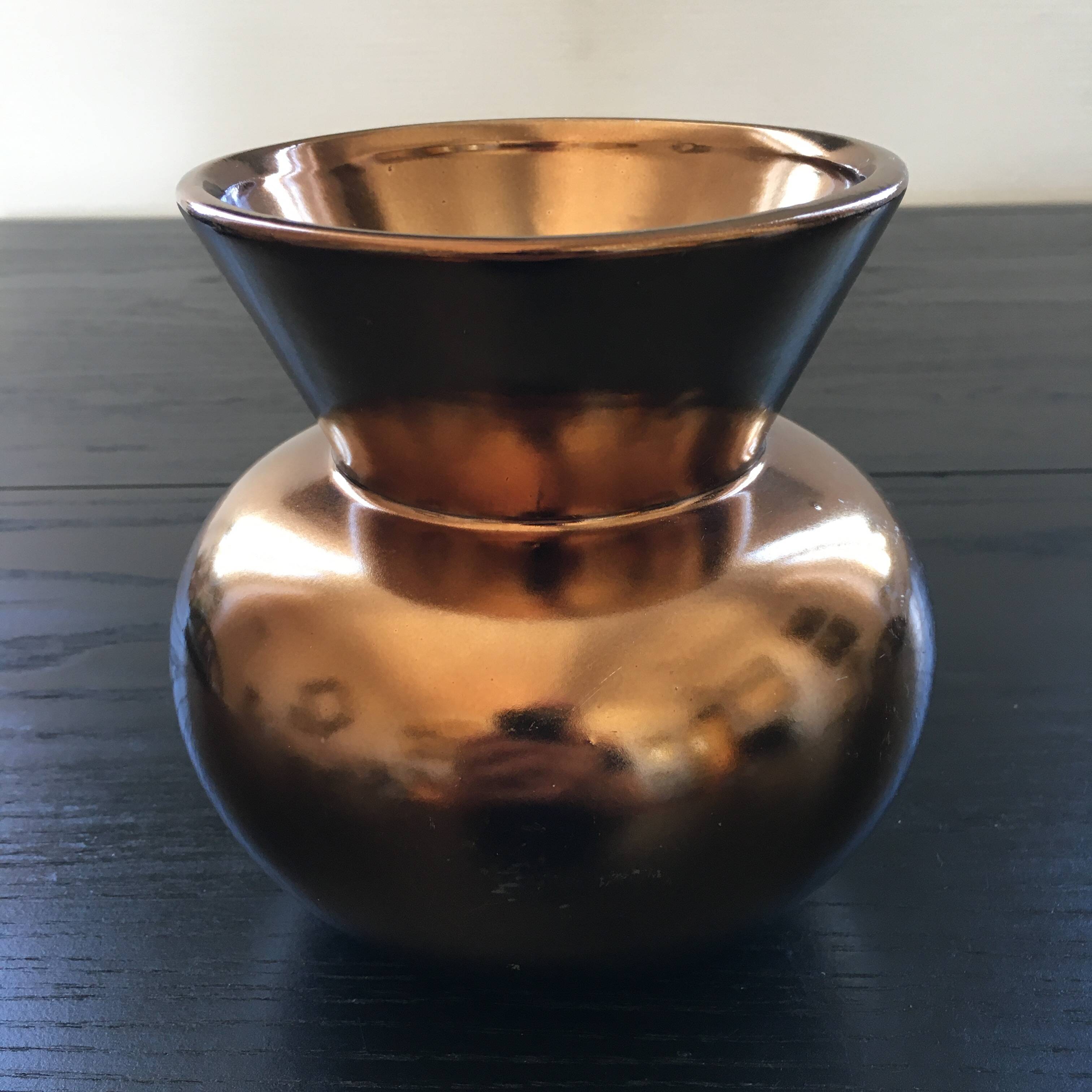 Coppery gold vase