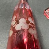 Lined crystal decanter cut and engraved