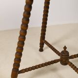 Vintage round Bobbin side table