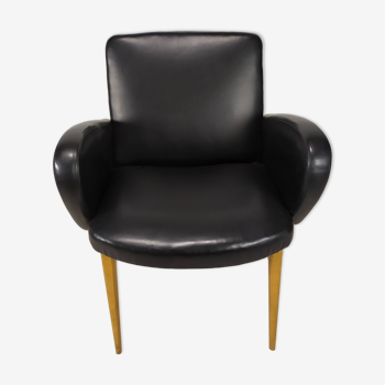 Vintage armchair skaï black
