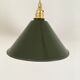 Conical suspension in green & white enamelled sheet metal