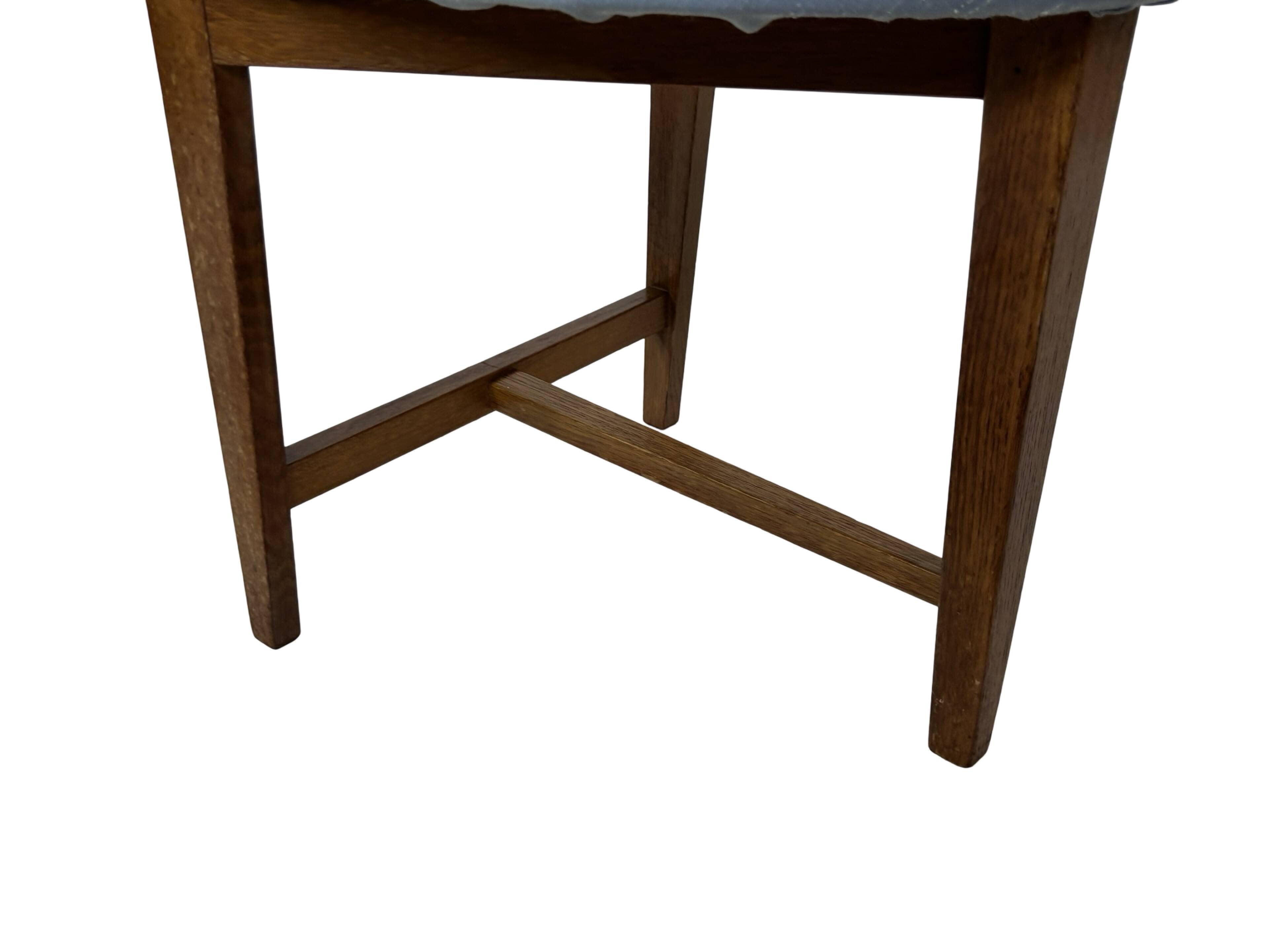 Vintage rare three-legged dining chair 1960s oak heart chair