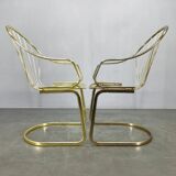 Set of 5 Gastone Rinaldi Brass Dining Chairs for Rima, Italy 1970s