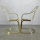 Ensemble de 5 chaises de salle à manger en laiton Gastone Rinaldi pour Rima, Italie, années 1970.