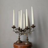 Pair of baroque country candlesticks ivy fleur-de-lys