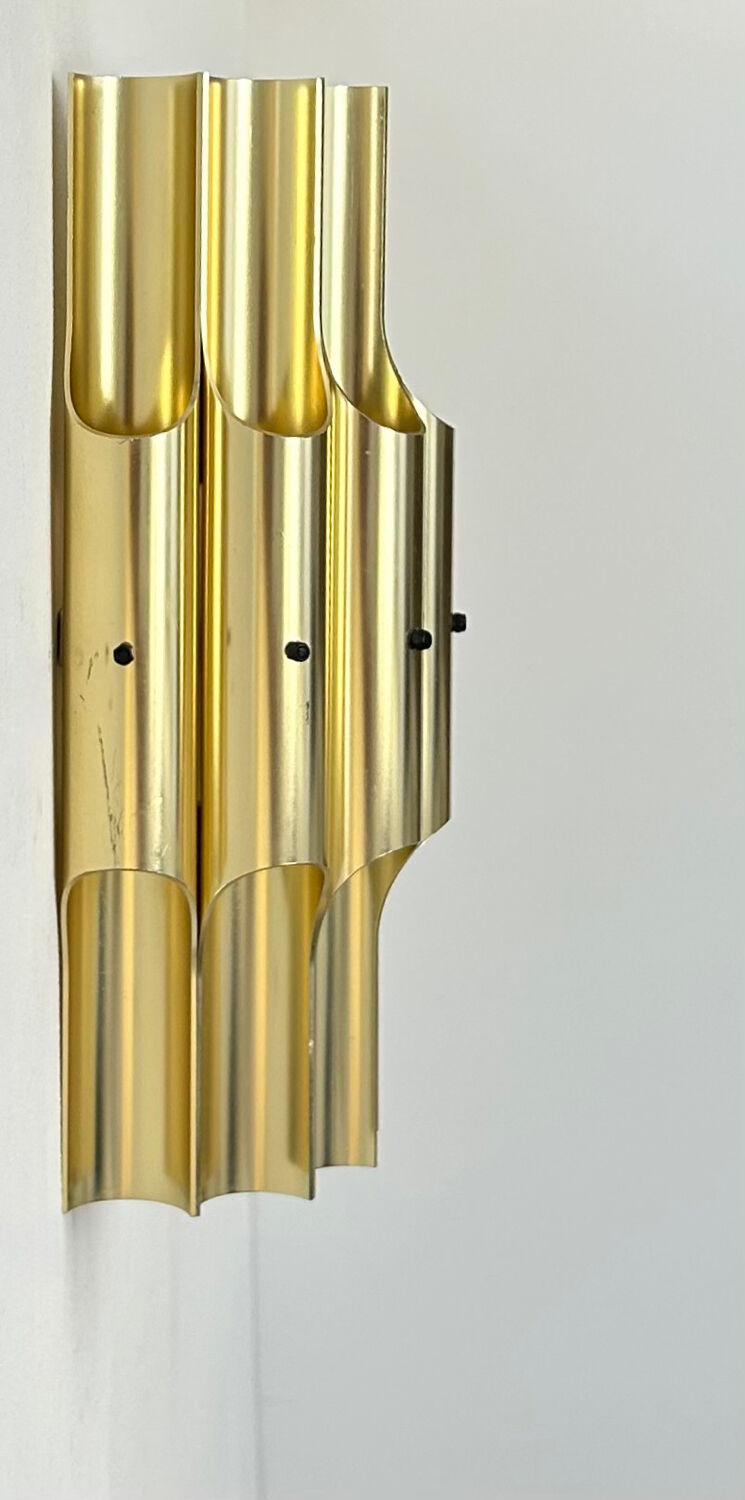 Vintage bent karlby "pan" wall lamp, brass, lyfa denmark 1960