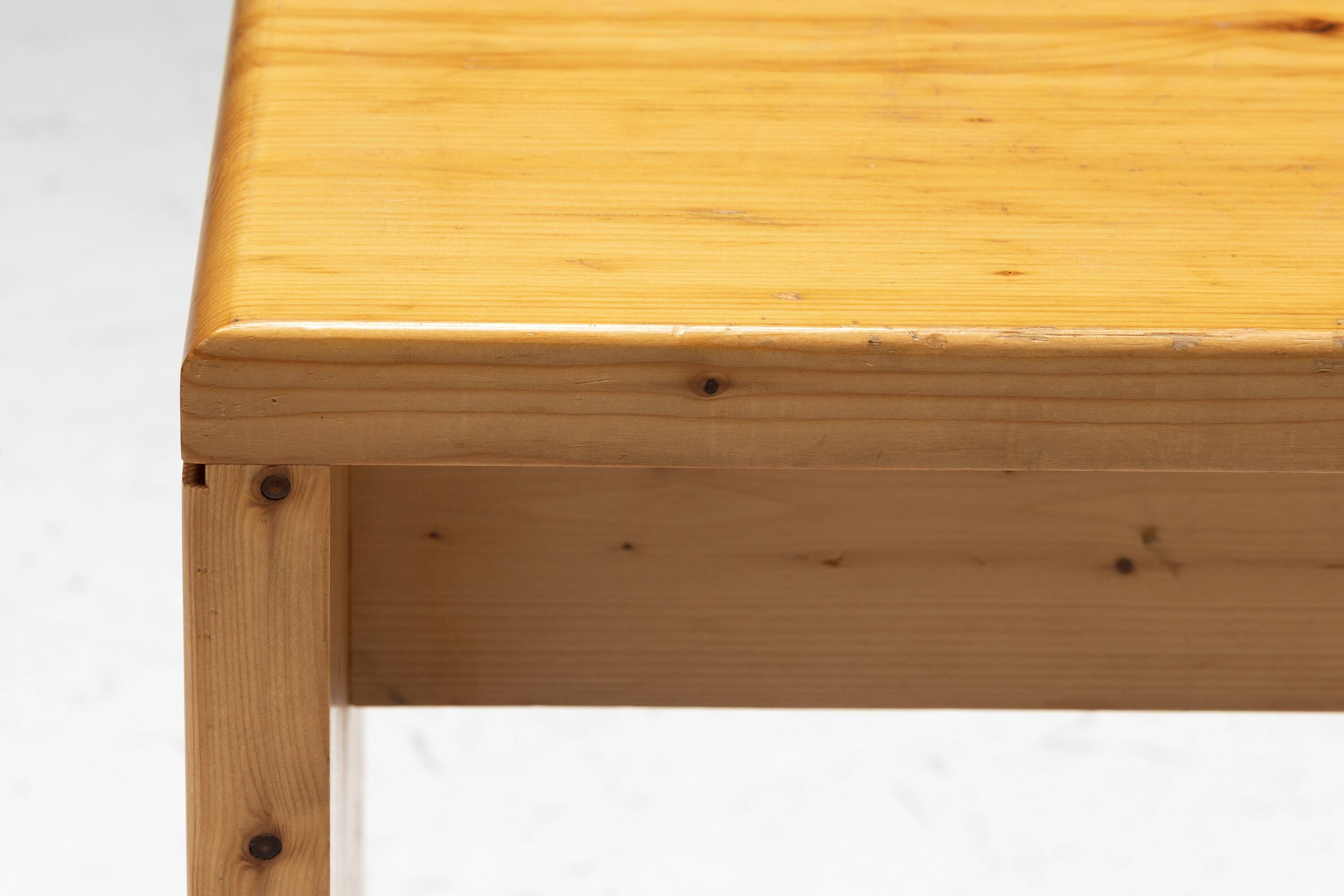 Pine Stool selected by Charlotte Perriand for Méribel, France, 1960s