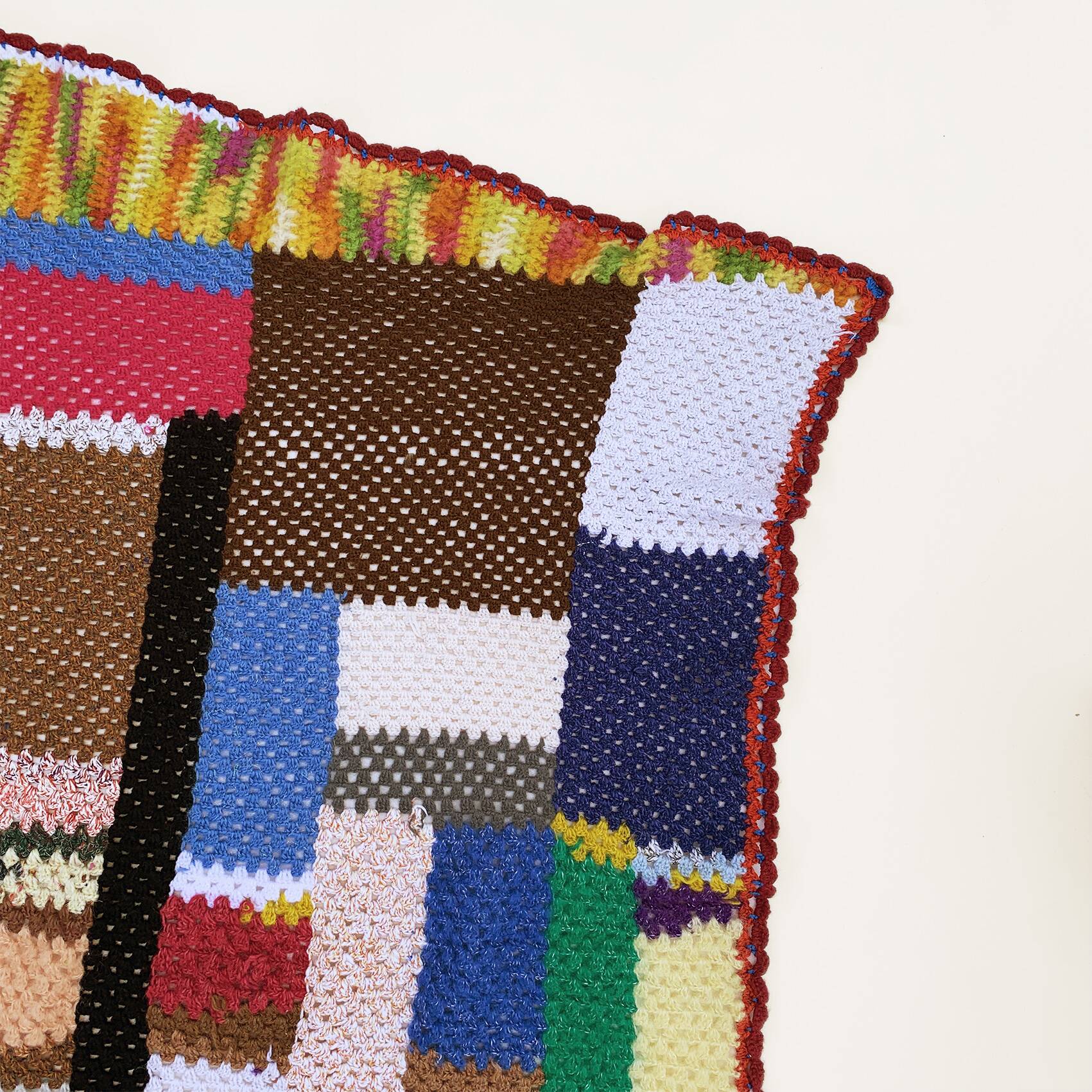 Handmade Crochet Patchwork Throw Blanket Bedspread